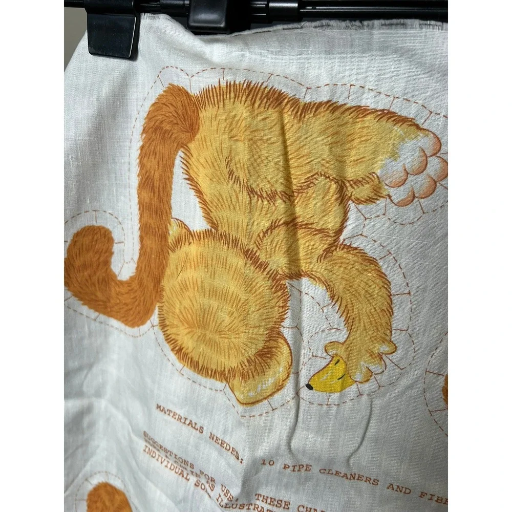 Vintage Cut & Sew Monkey Fabric Panel Plush Toy Craft Kit 7702